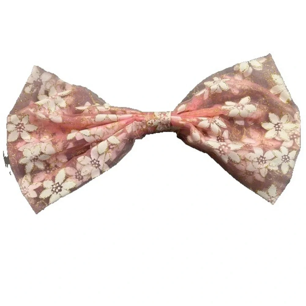 NEW large girls hair bows clip accessory‎ pink 9 inch